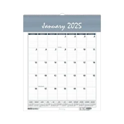 2025 Calendars|House of Doolittle 2025 Bar Harbor 22" x 31" Monthly Wall Calendar, White/Blue (334-25)