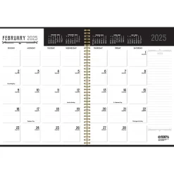2025 Planners|House of Doolittle 2025 Deco Days 8.5" x 11" Monthly Calendar Planner, Faux Leather Cover, Black/Gold (29102-25)