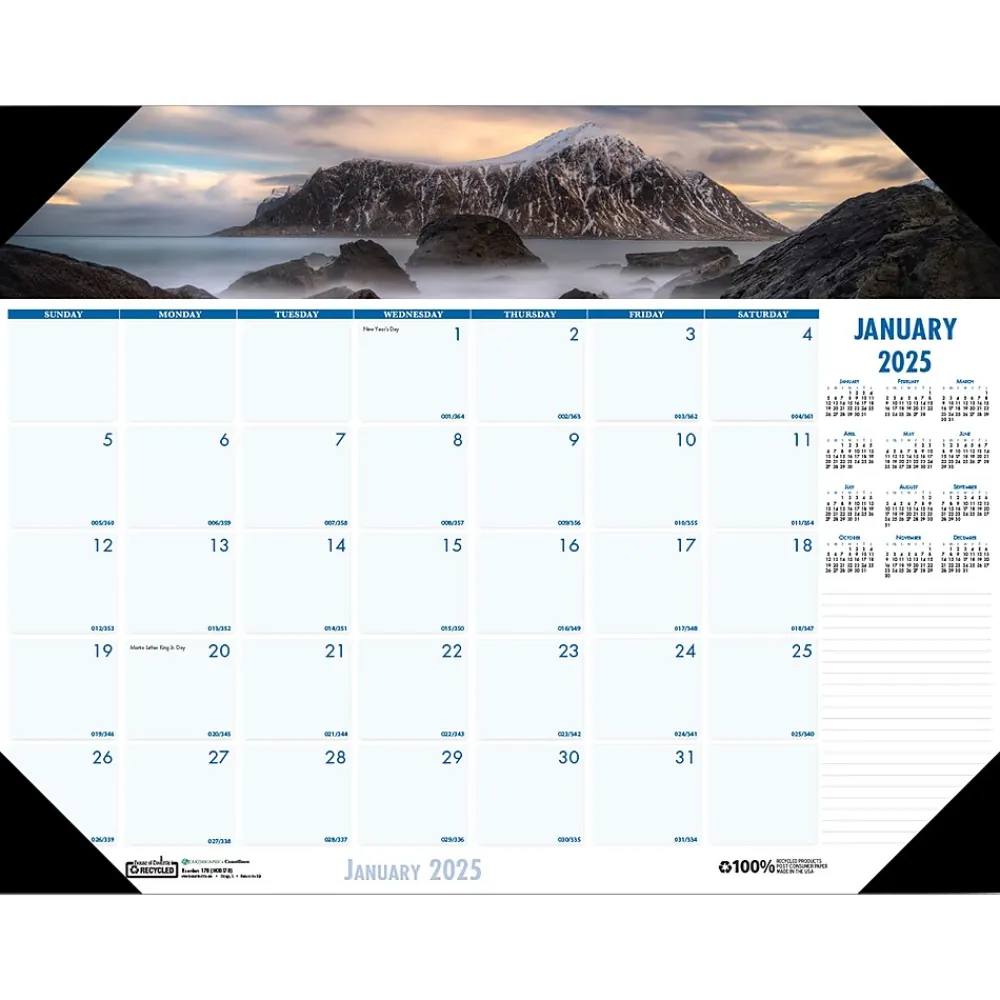 2025 Calendars|House of Doolittle 2025 Earthscapes Coastlines 22" x 17" Monthly Desk Pad Calendar (178-25)