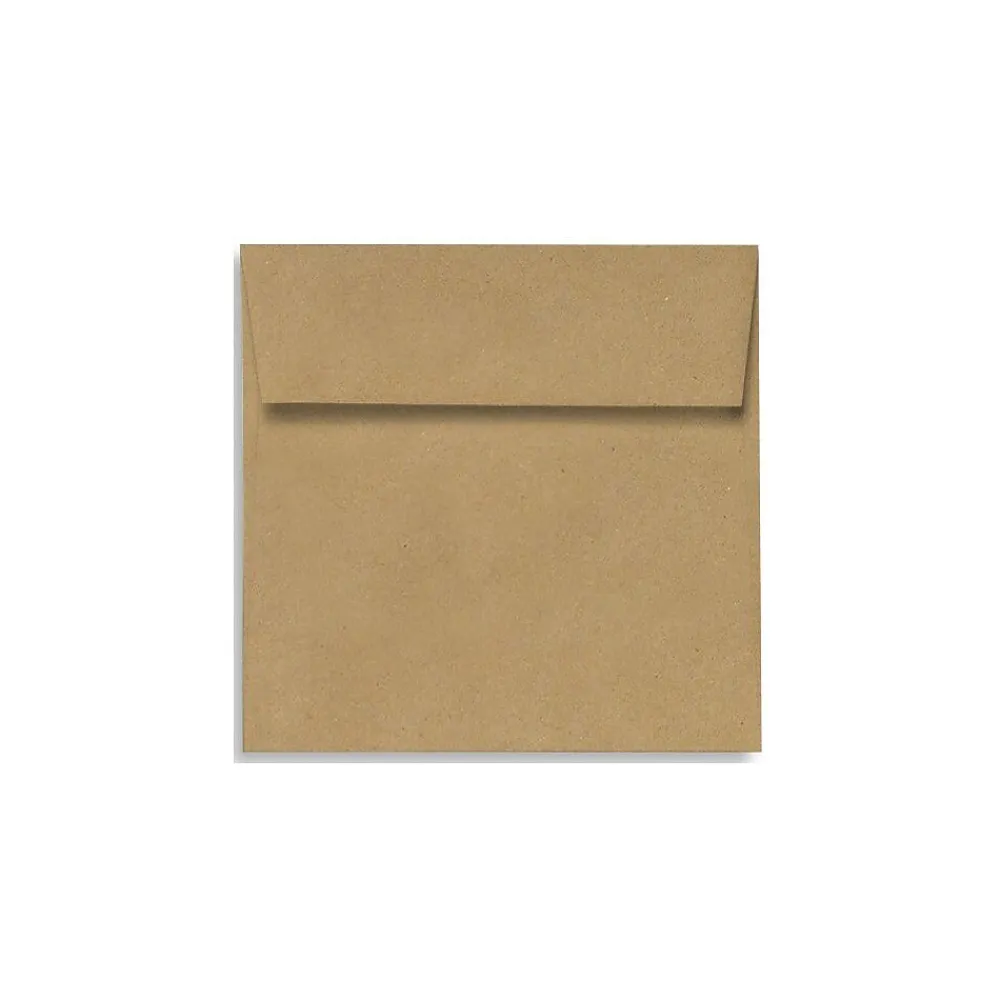 Outlet LUX 70 lb 4" x 4" Peel & Press Square Envelopes, Grocery Bag Brown, 50/Pack