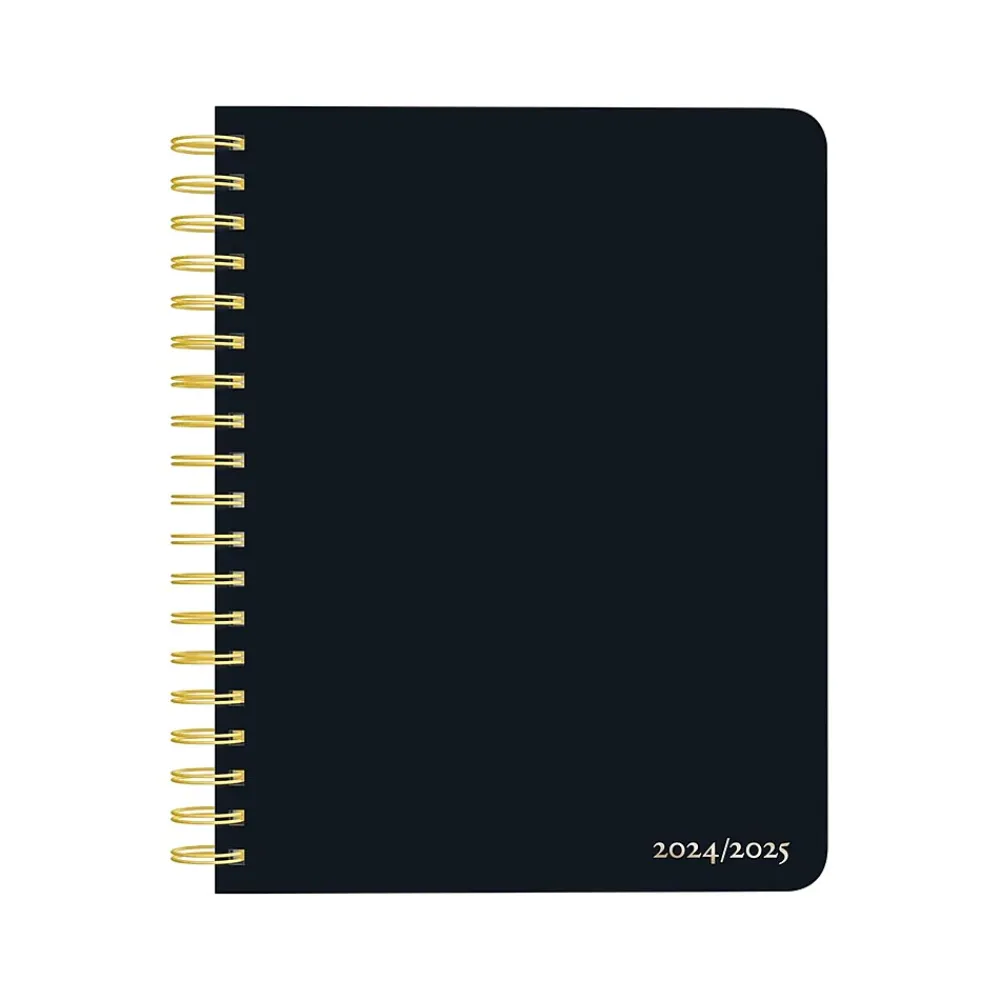 Academic Planners|Plato 2024-2025 6" x 7.75" Academic & Calendar Weekly Planner, Paperboard Cover, Solid Black (9781975480349)