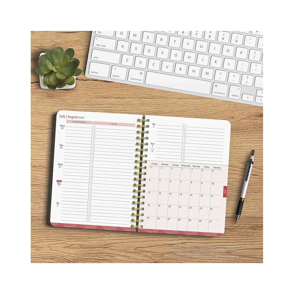 Academic Planners|Plato 2024-2025 Pen & Ink 6" x 7.75" Academic Weekly Planner, Hardcover, Ivory/Ebony (9781975480417)