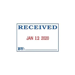 Stamps & Stamp Pads|2000 Plus 2360 Dater, ENTERED, PAID, FAXED, RECEIVED, Blue and Red Ink (011035)