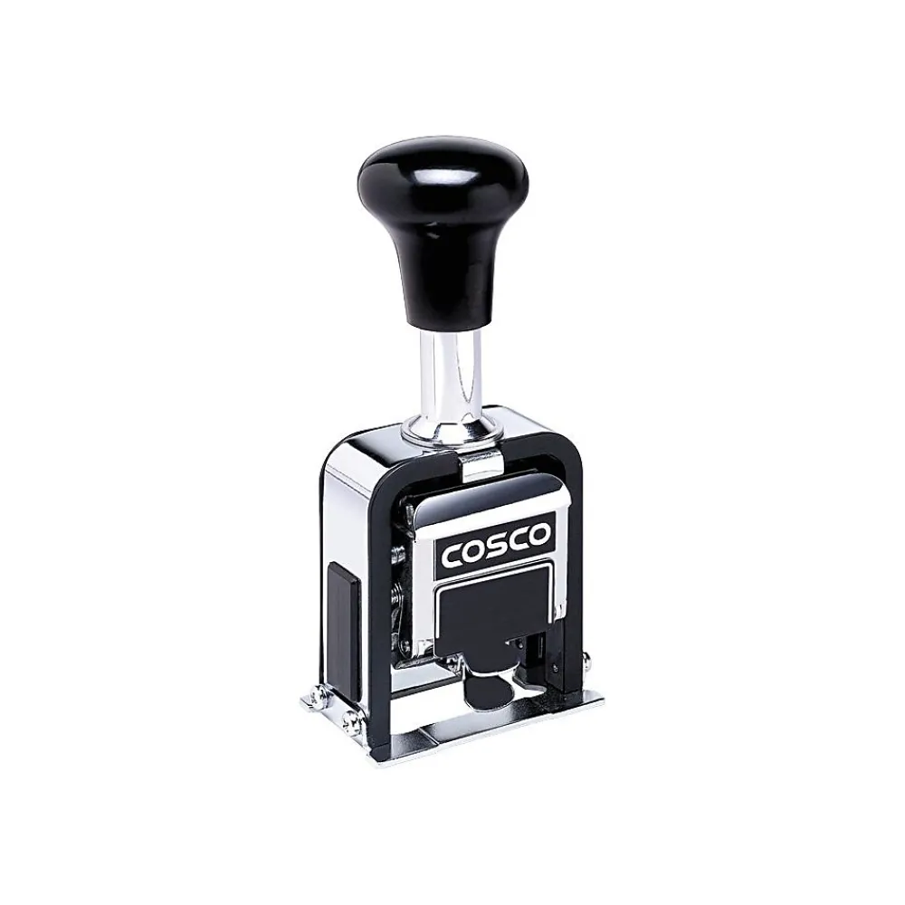 Stamps & Stamp Pads|Cosco 2000 PLUS Automatic Numbering Machine, 8 wheels, Self-Inking, Black 3/4" x 1/4" (026138)