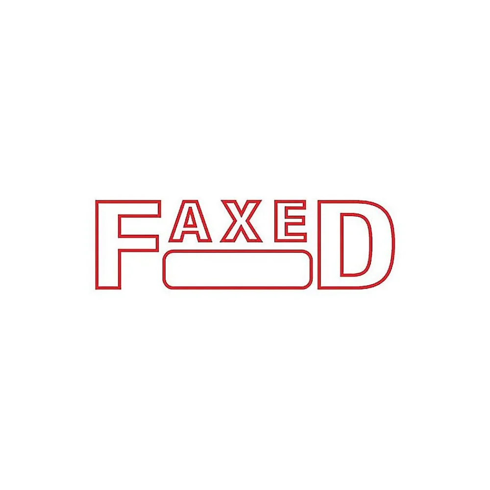 Stamps & Stamp Pads|2000 Plus Green Line Pre-Inked Stamp, FAXED, Red Ink (098369)