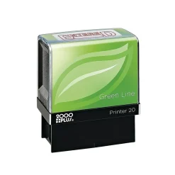 Stamps & Stamp Pads|2000 Plus Green Line Pre-Inked Stamp, ENTERED, Red Ink (098368)