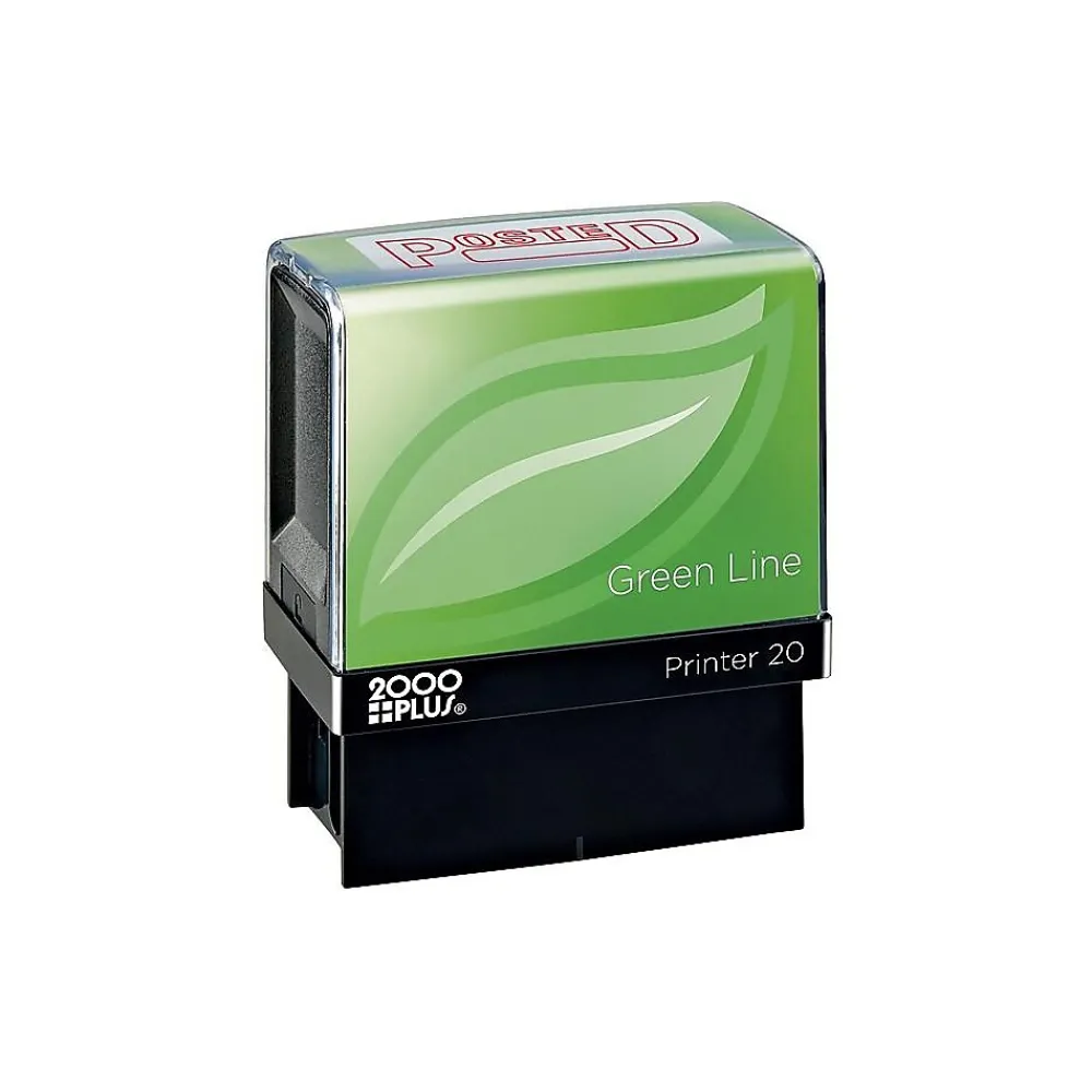 Stamps & Stamp Pads|2000 Plus Green Line Pre-Inked Stamp, POSTED, Red Ink (035351)