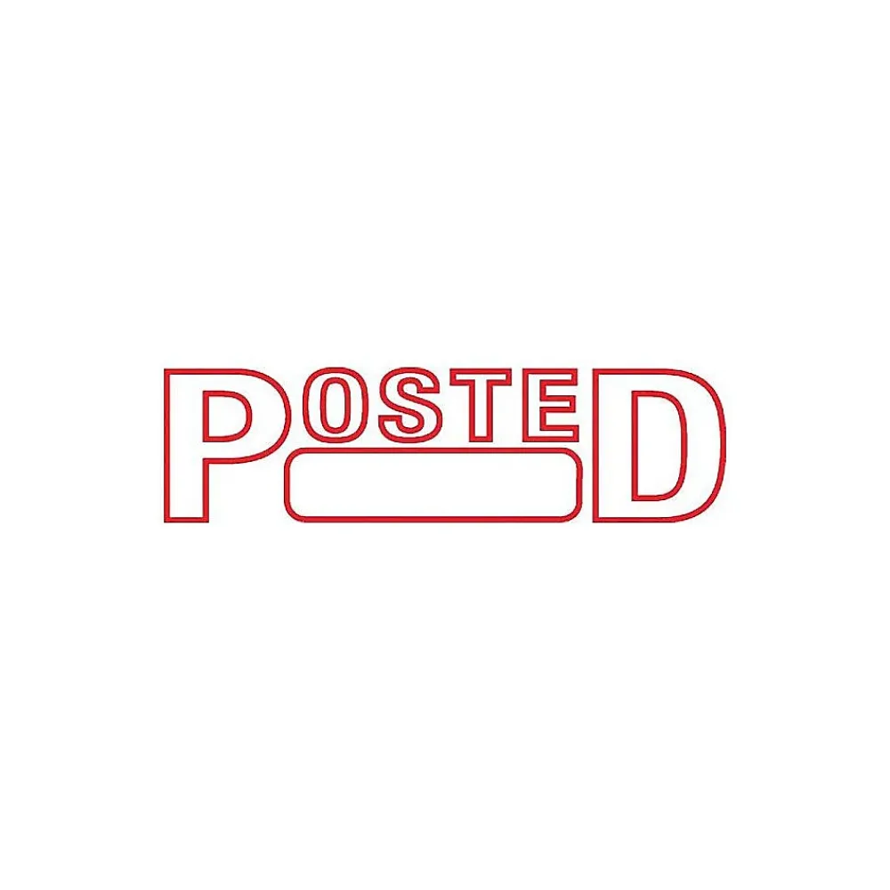 Stamps & Stamp Pads|2000 Plus Green Line Pre-Inked Stamp, POSTED, Red Ink (035351)