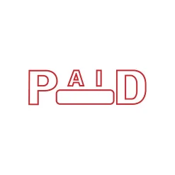 Stamps & Stamp Pads|2000 Plus Green Line Pre-Inked Stamp, PAID, Red Ink (098370)