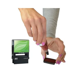 Stamps & Stamp Pads|2000 Plus Green Line Pre-Inked Stamp, PAID, Red Ink (098370)