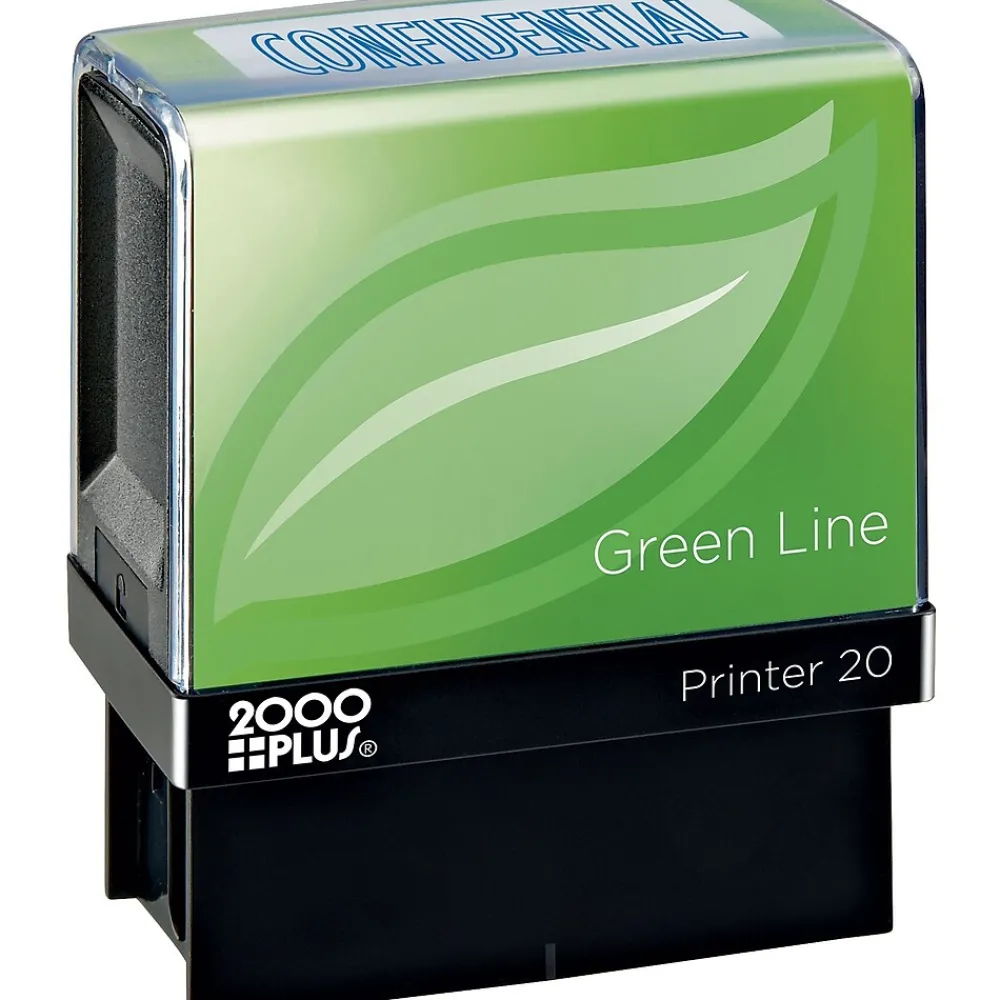 Stamps & Stamp Pads|2000 Plus Green Line Self-inking Stamp, "CONFIDENTIAL", Blue Ink (098374)