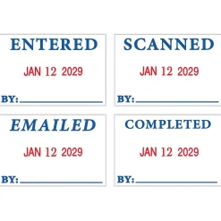 Stamps & Stamp Pads|2000 Plus 4-in-1 Date Stamp, Blue and Red Ink (011098)