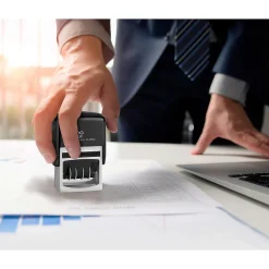 Stamps & Stamp Pads|2000 Plus 4-in-1 Date Stamp, Blue and Red Ink (011098)