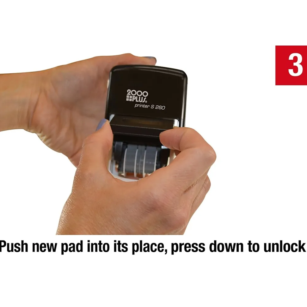 Stamps & Stamp Pads|2000 Plus 4-in-1 Date Stamp, Scanned, Completed, Entered, Emailed, Blue and Red Ink (011098)