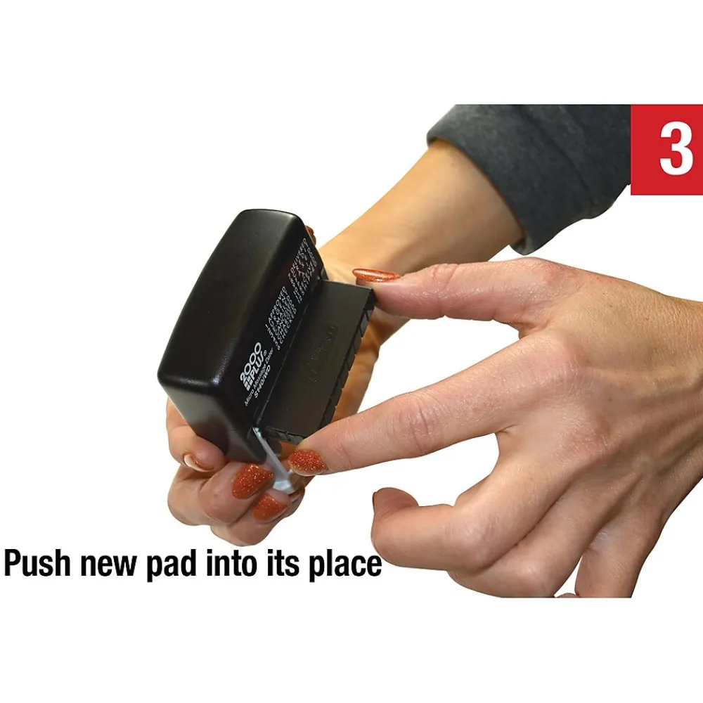 Stamps & Stamp Pads|2000 Plus Micro Message Dater 12-in-1 Self-Inking Date and Message Stamp, Black Ink (011090)