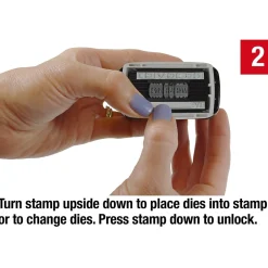 Stamps & Stamp Pads|2000 Plus Printer S 260 Faxed, Paid, Received, Entered Rectangle Date Stamps, Blue and Red Ink (065005)