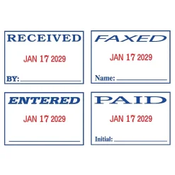 Stamps & Stamp Pads|2000 Plus S 360 Dater, RECEIVED, PAID, ENTERED, FAXED, Blue and Red Inks (032519)