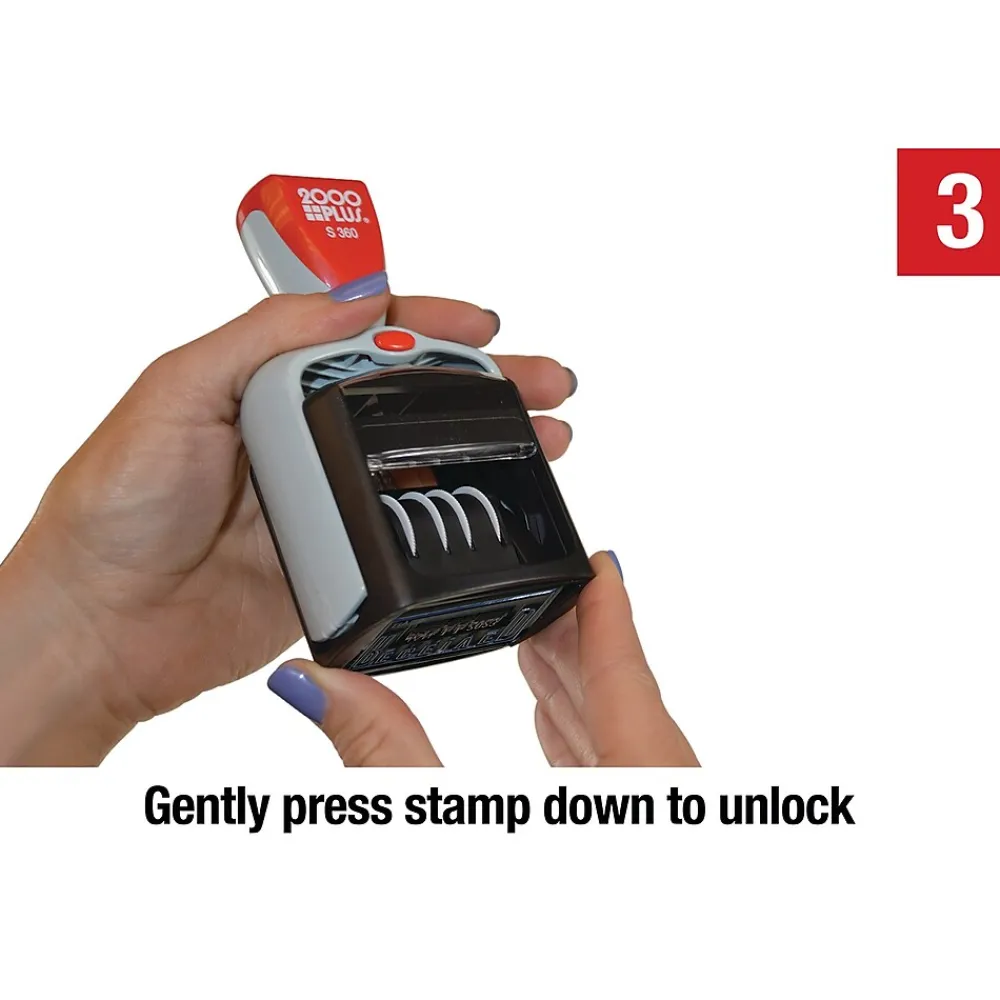 Stamps & Stamp Pads|2000 Plus S 360 Dater, RECEIVED, PAID, ENTERED, FAXED, Blue and Red Inks (032519)