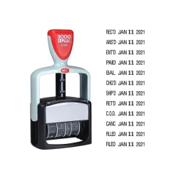 Stamps & Stamp Pads|2000 Plus S Self-Inking Message/Date Rectangle Stamp, Black Ink (011029)