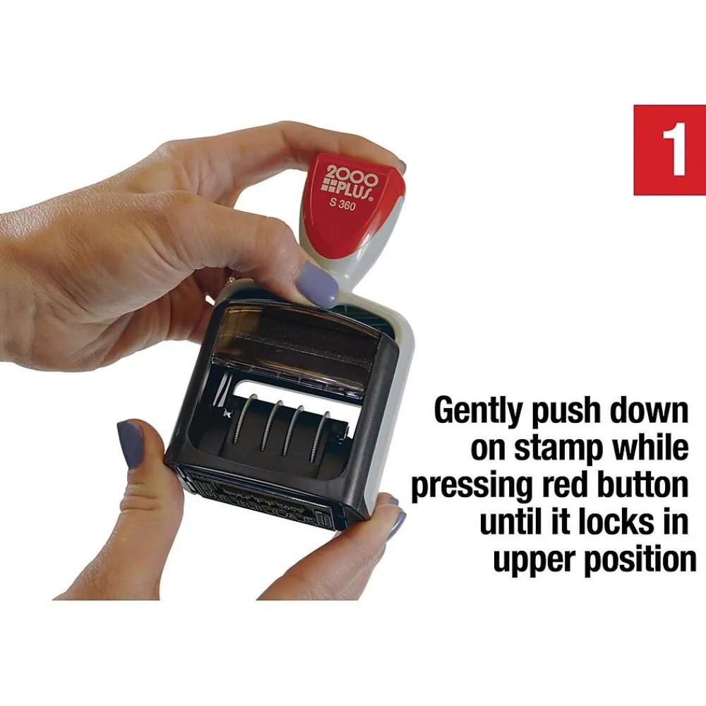 Stamps & Stamp Pads|2000 Plus S-360 Self-Inking RECEIVED Rectangle Stamp, Blue/Red Ink (011034)
