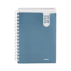 Academic Planners|Poppin 2023-2024 6" x 8.5" Academic Weekly & Monthly Planner, Slate Blue (109413)