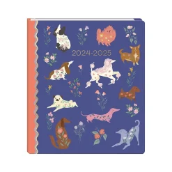 Academic Planners|Punch Studio 2024-2025 9.5" x 11.5" Academic Monthly Planner, Paper Cover, Blue Multicolor (79142)