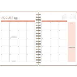 Academic Planners|Punch Studio 2024-2025 Floral Cats 7" x 9.5" Weekly & Monthly Planner, Coral Multi (79143)