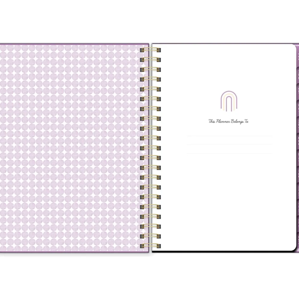 Academic Planners|Southworth 2024-2025 Plum Geo 7" x 9.25" Academic Year Weekly & Monthly Planner, Hardsided Cover, Purple/White (91489)