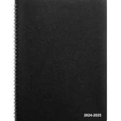 Academic Planners|Staples 2024-2025 8" x 11" Academic Monthly Planner, Faux Leather Cover, Black (ST23571-23)