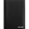 Academic Planners|Staples 2024-2025 5" x 8" Academic Daily Appointment Book, Faux Leather Cover, Black (ST60364-23)