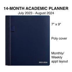 Academic Planners|Staples 2023-2024 7" x 9" Academic Weekly & Monthly Appointment Book, Blue (ST60360-23)