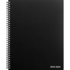 Academic Planners|Staples 2024-2025 8" x 11" Academic Weekly & Monthly Appointment Book, Plastic Cover, Black (ST25499-23)