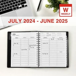 Academic Planners|Staples 2024-2025 7" x 9" Academic Weekly & Monthly Appointment Book, Plastic Cover, Black (ST25497-23)