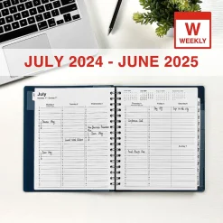 Academic Planners|Staples 2024-2025 7" x 9" Academic Weekly & Monthly Appointment Book, Plastic Cover, Navy (ST60360-23)