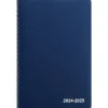 Academic Planners|Staples 2024-2025 5" x 8" Academic Weekly & Monthly Planner, Faux Leather Cover, Navy (ST60362-23)