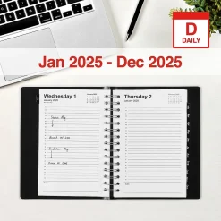 2025 Planners|Staples 2025 5" x 8" Daily Appointment Book, Black (ST58452-25)