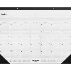 2025 Calendars|Staples 2025 22" x 17" Desk Pad Calendar, (ST12951-25) Black