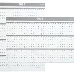 2025 Calendars|Staples 2025 48" x 32" Dry Erase Wall Calendar, Gray/White (ST58450-25)