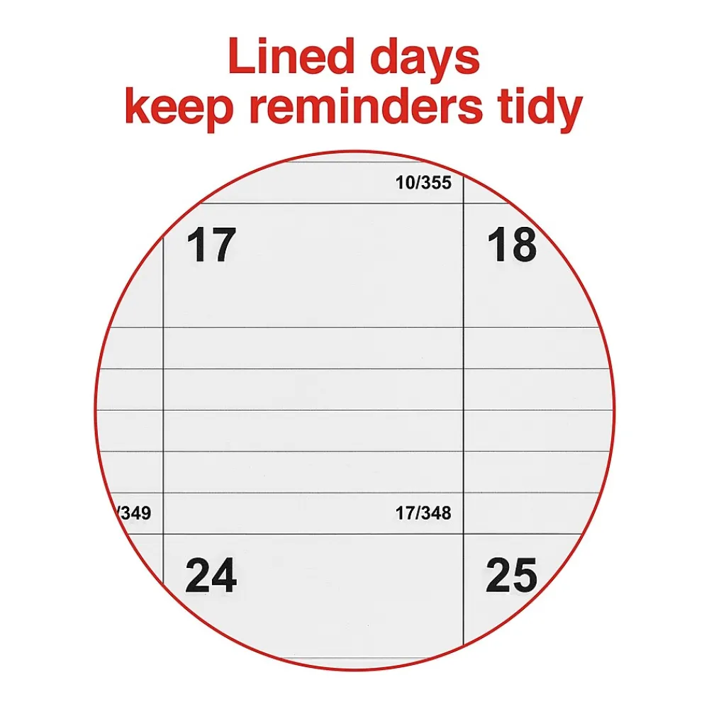 2025 Calendars|Staples 2025 22" x 29" Wall Calendar, White/Red (ST53914-25)