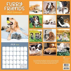 2025 Calendars|TF Publishing 2025 12" x 12" Furry Friends Wall Calendar (25-1011)