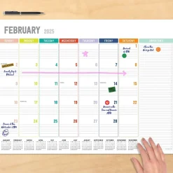 2025 Calendars|TF Publishing 2025 17" x 22" Rainbow Blocks Desk Pad Monthly Blotter Calendar (25-8206X)