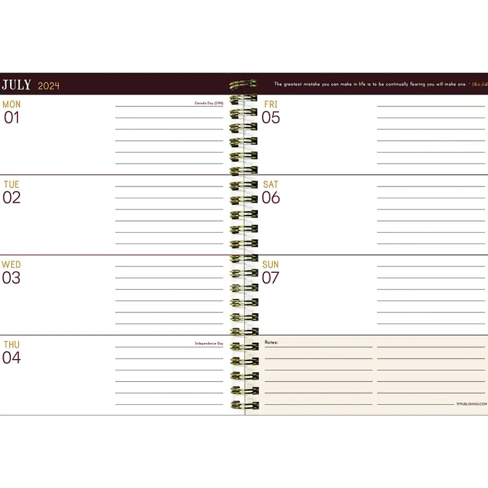 Academic Planners|TF Publishing 2024-2025 Bibliophile Series Mineral Fleur-De-Lis 6" x 8" Academic Weekly & Monthly Planner, Paperboard Cover