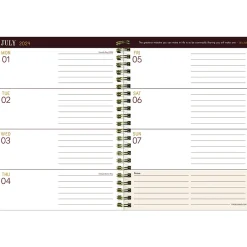 Academic Planners|TF Publishing 2024-2025 Bibliophile Series Bound Black 6" x 8" Academic Weekly & Monthly Planner, Paperboard Cover