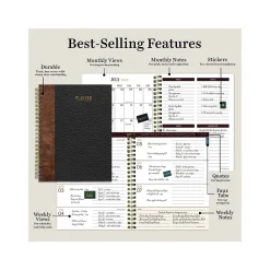 Academic Planners|TF Publishing 2024-2025 Bibliophile Series Bound Black 6