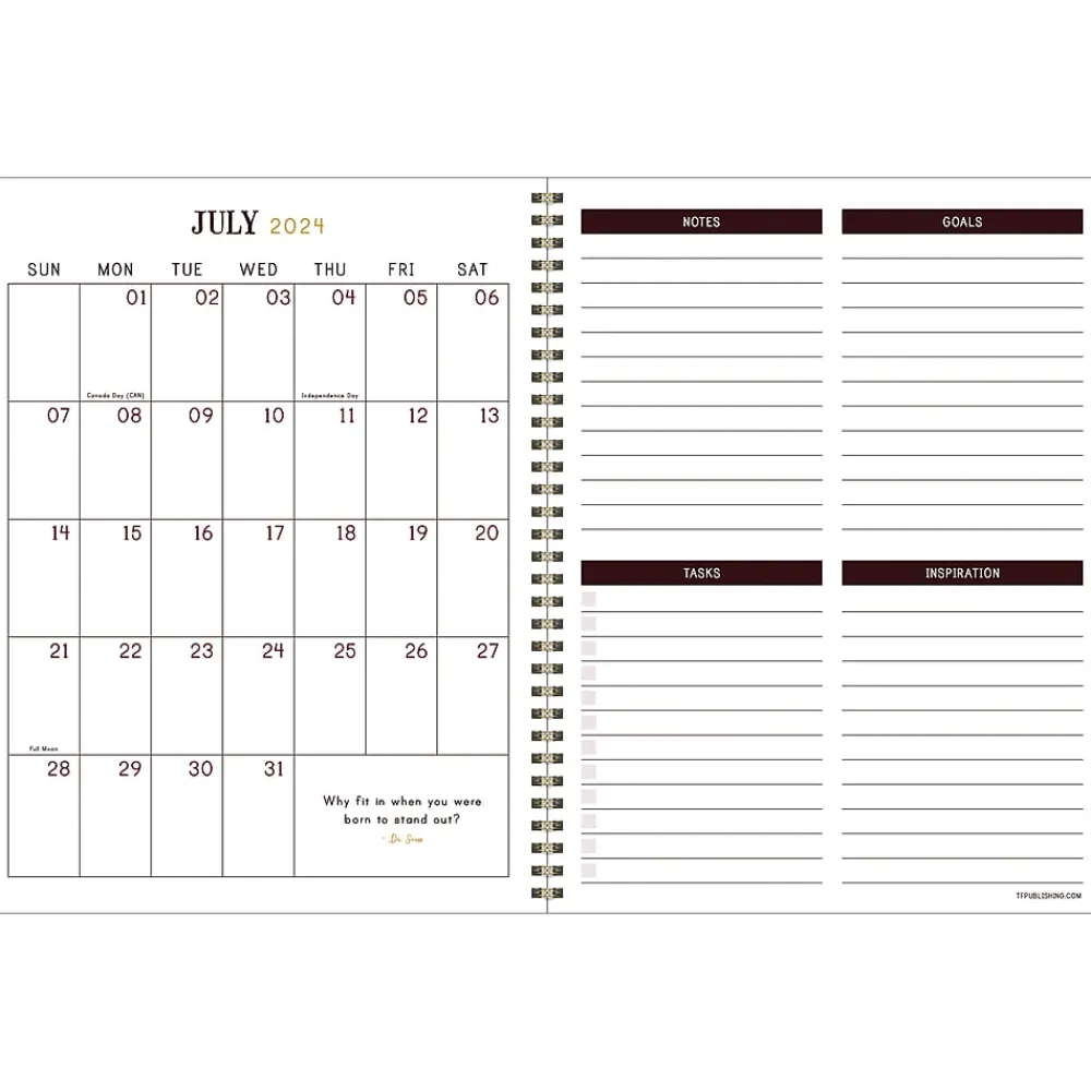 Academic Planners|TF Publishing 2024-2025 Bibliophile Series English Garden 8.5" x 11" Academic Weekly & Monthly Planner, Paperboard Cover