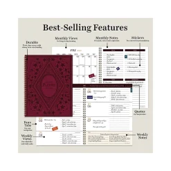 Academic Planners|TF Publishing 2024-2025 Bibliophile Series Merlot 8.5