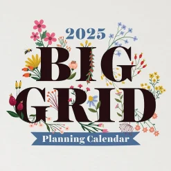 2025 Calendars|TF Publishing 2025 Big Grid-Floral 7" x 7" Monthly Wall Calendar (25-2110)