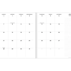 Academic Planners|TF Publishing 2024-2025 Black Leaves 9" x 11" Academic Monthly Planner, Paperboard Cover, Black/White (AY25-4500)