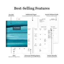 Academic Planners|TF Publishing 2024-2025 Blue Watercolor 6.5