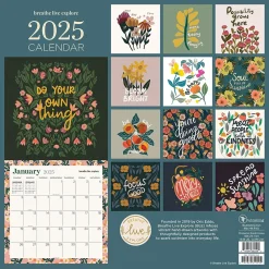 2025 Calendars|TF Publishing 2025 Breathe Live Explore 12" x 12" Monthly Wall Calendar (25-1124)